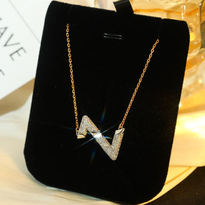 Pomuse VOLT SILVER DIAMOND PEDANT NECKLACE
