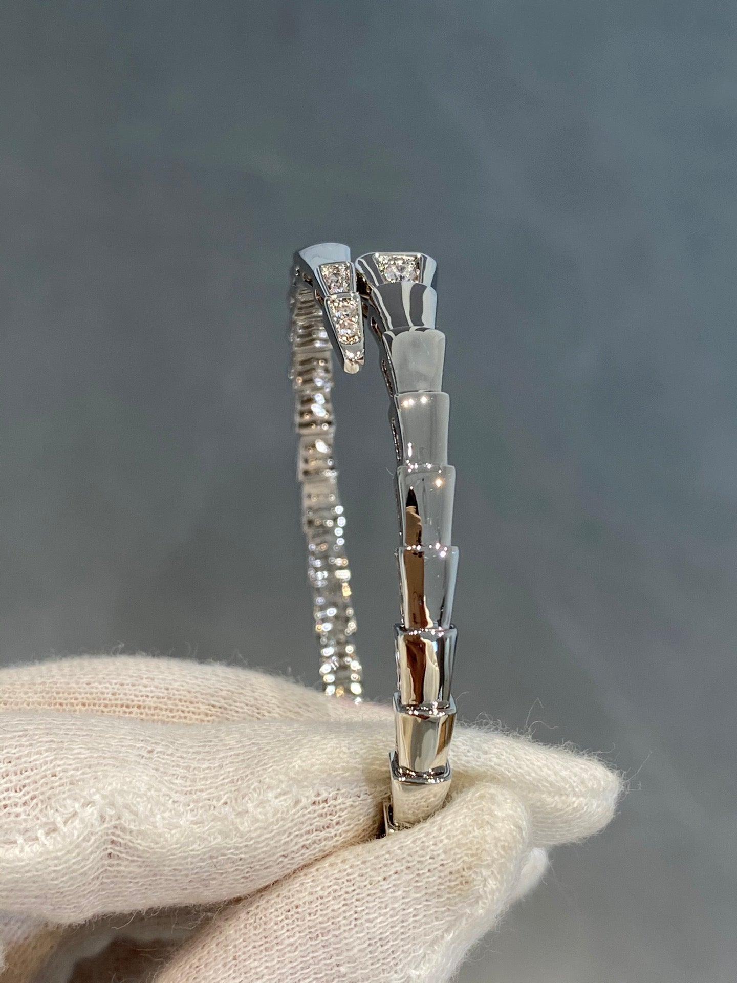 Pomuse SERPENTI BRACELET DIAMONDS SILVER