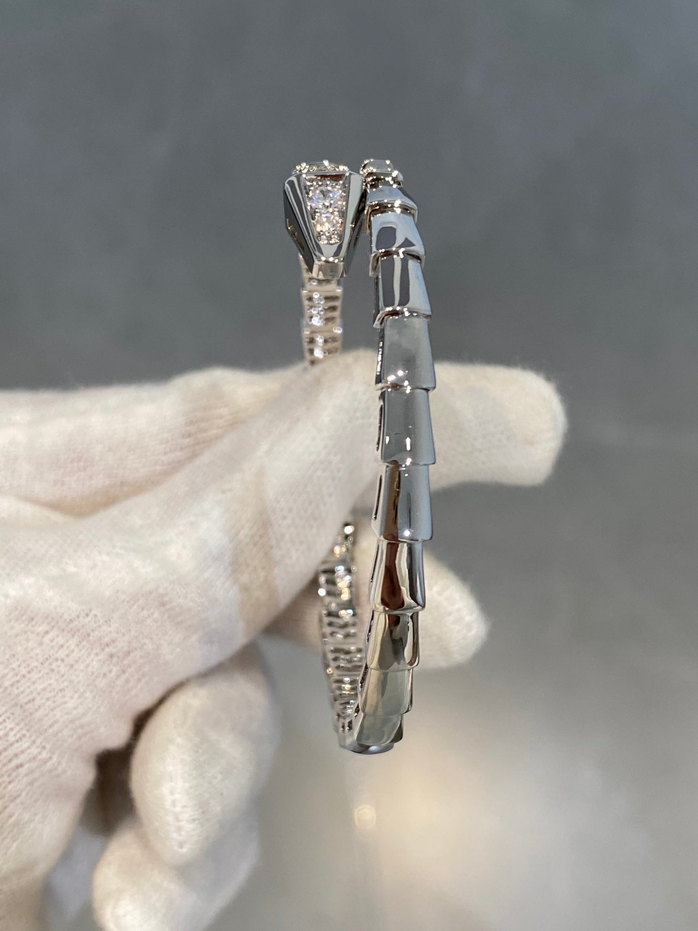 Pomuse SERPENTI BRACELET DIAMONDS SILVER