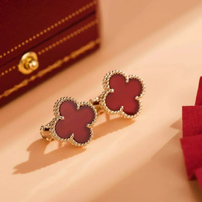 Pomuse CLOVER MEDIUM 1 MOTIFS CARNELIAN  EARRINGS