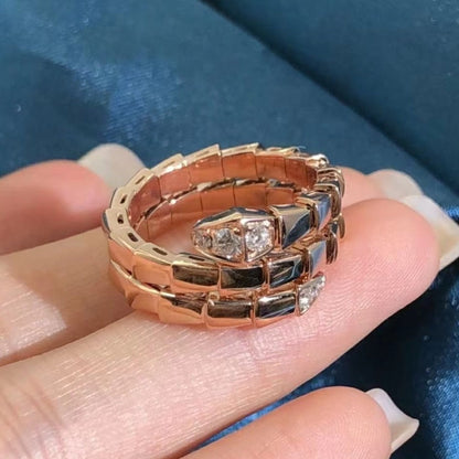 Pomuse SERPENTS DOUBLE ROW DIAMOND RING