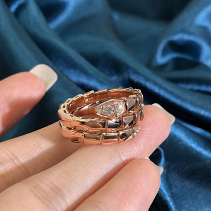 Pomuse SERPENTS DOUBLE ROW DIAMOND RING