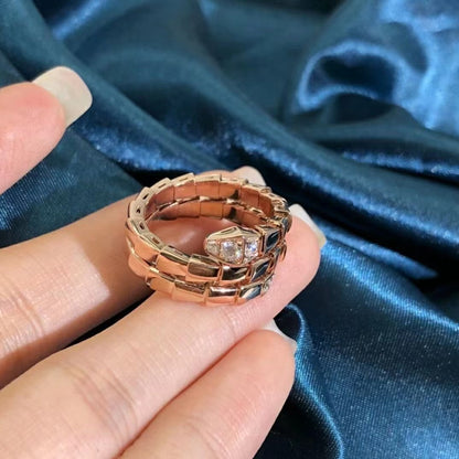 Pomuse SERPENTS DOUBLE ROW DIAMOND RING
