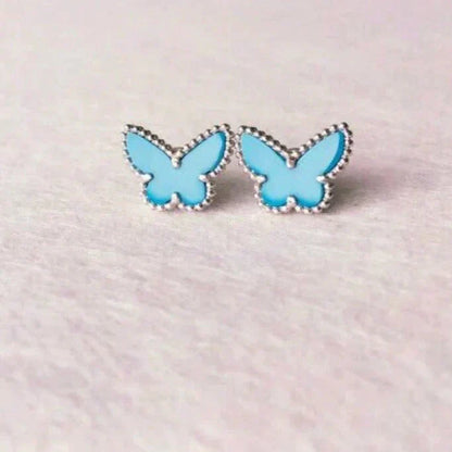 Pomuse BUTTERFLY TURQUOISE EARRINGS SILVER