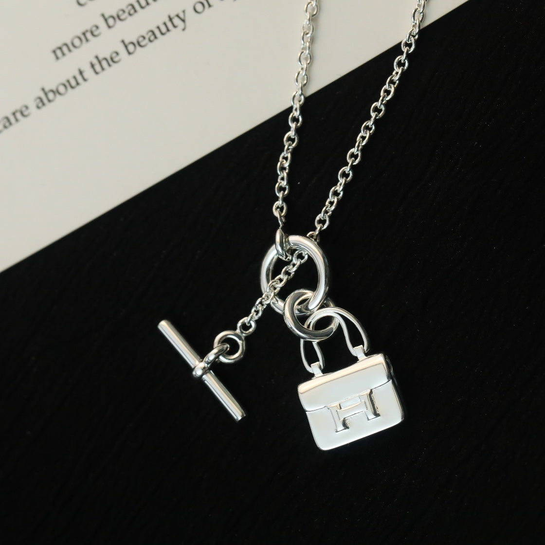 Pomuse POP H PEDANT SILVER NECKLACE
