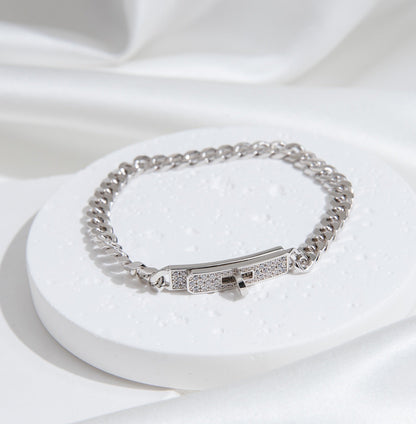 Pomuse KELLY CHAIN SILVER DIAMOND BRACELET