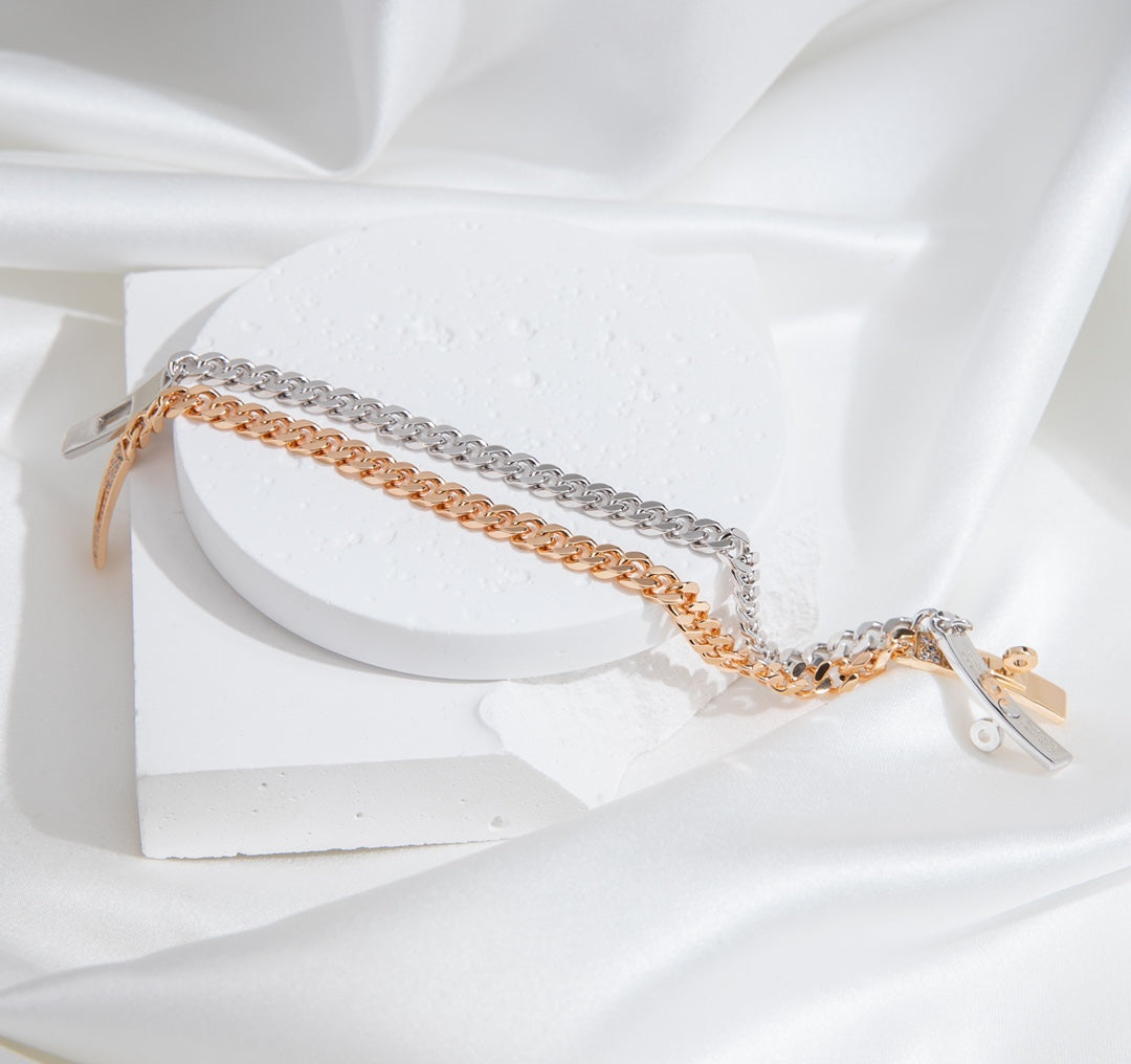 Pomuse KELLY CHAIN SILVER DIAMOND BRACELET