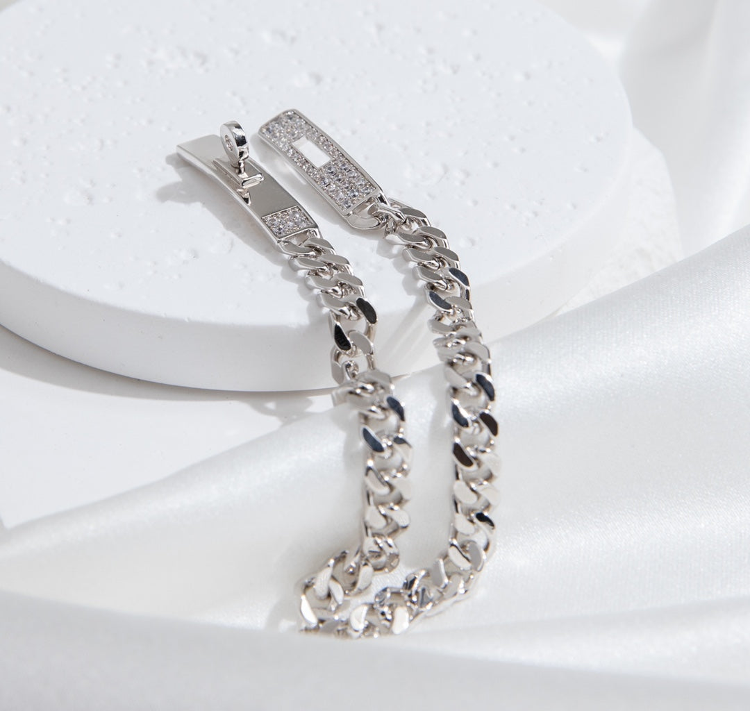 Pomuse KELLY CHAIN SILVER DIAMOND BRACELET