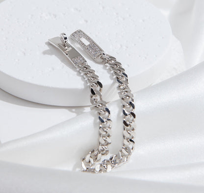 Pomuse KELLY CHAIN SILVER DIAMOND BRACELET