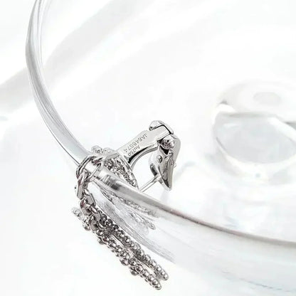 Pomuse CLOVER 2 MOTIFS  DIAMOND ONYX EARRINGS SILVER