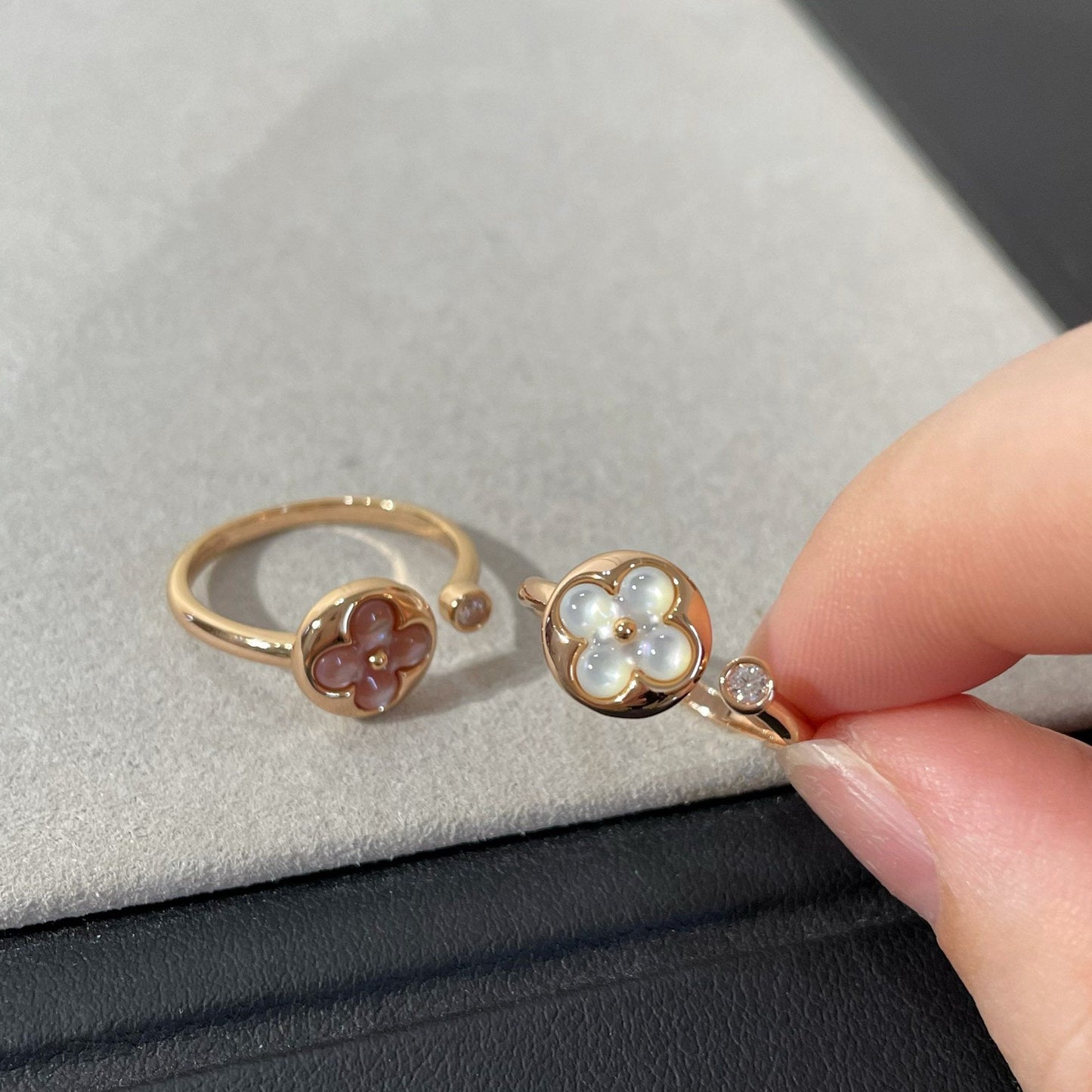 Pomuse SUN 1 DIAMOND PINK MOP RING