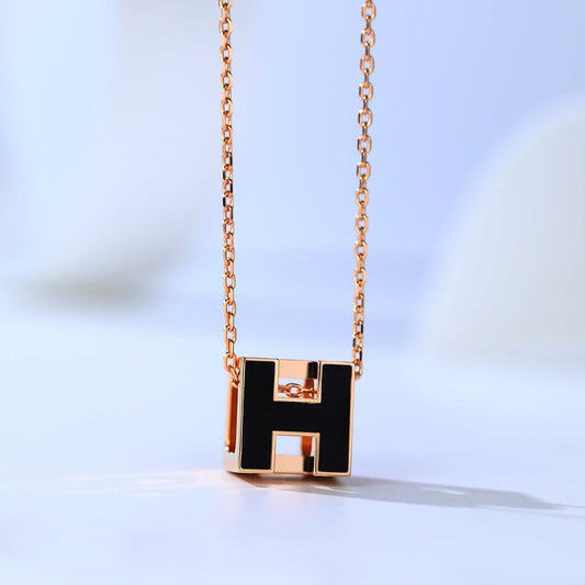 Pomuse H CAGE PINK GOLD NECKLACE
