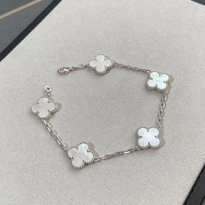 Pomuse CLOVER SILVER MOP 5 MOTIF BRACELET