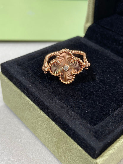 Pomuse CLOVER RIVERSIBLE ROSE GOLD RING