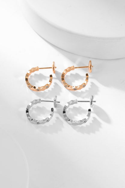 Pomuse BEE LOVE DIAMOND HOOP EARRINGS