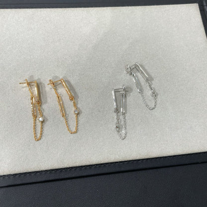 Pomuse CHAINE CHAOS DIAMOND DROP EARRINGS