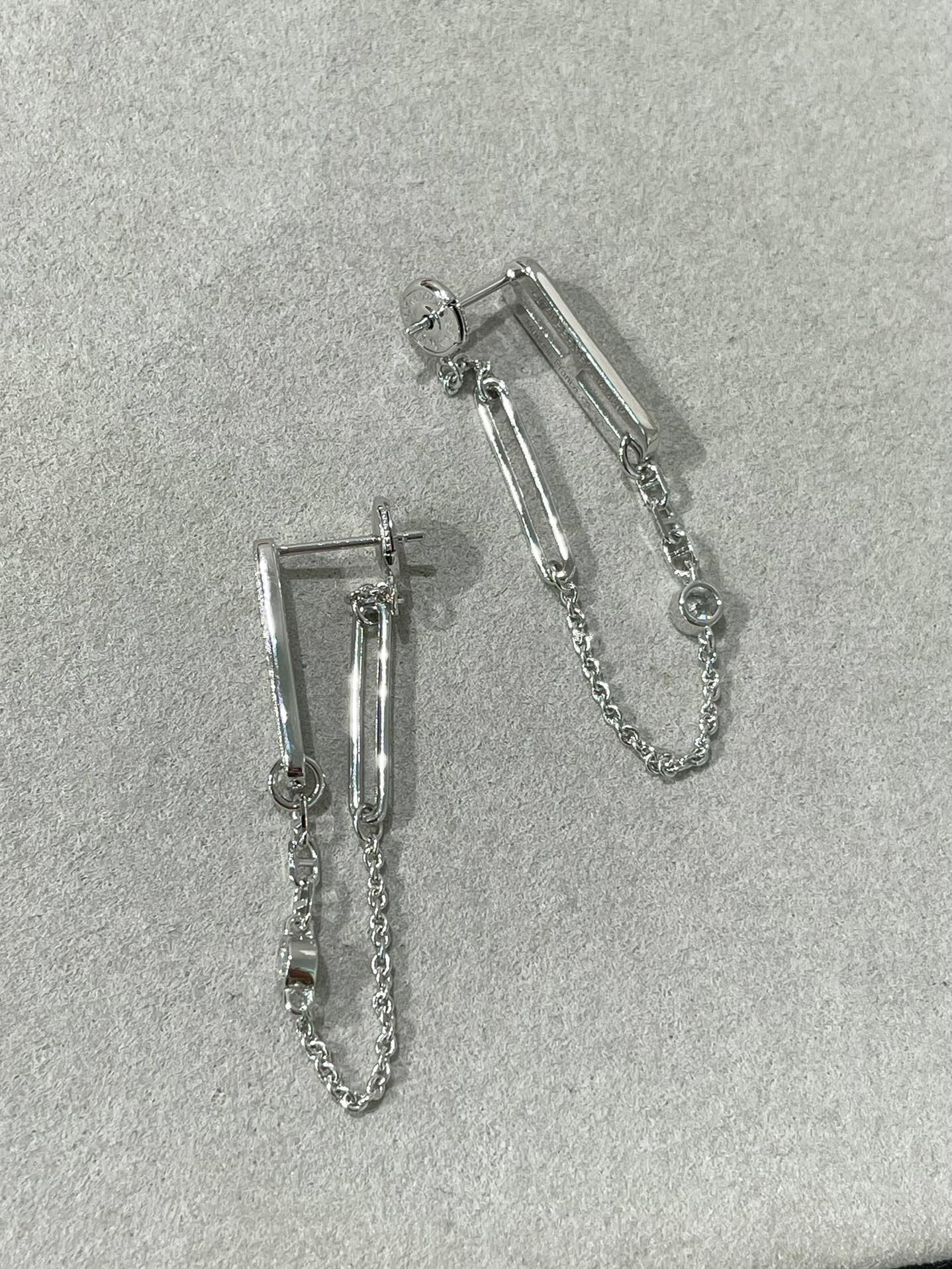 Pomuse CHAINE CHAOS DIAMOND DROP EARRINGS