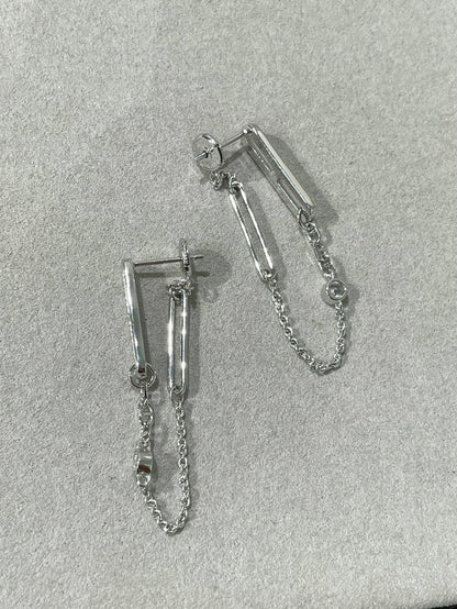 Pomuse CHAINE CHAOS DIAMOND DROP EARRINGS