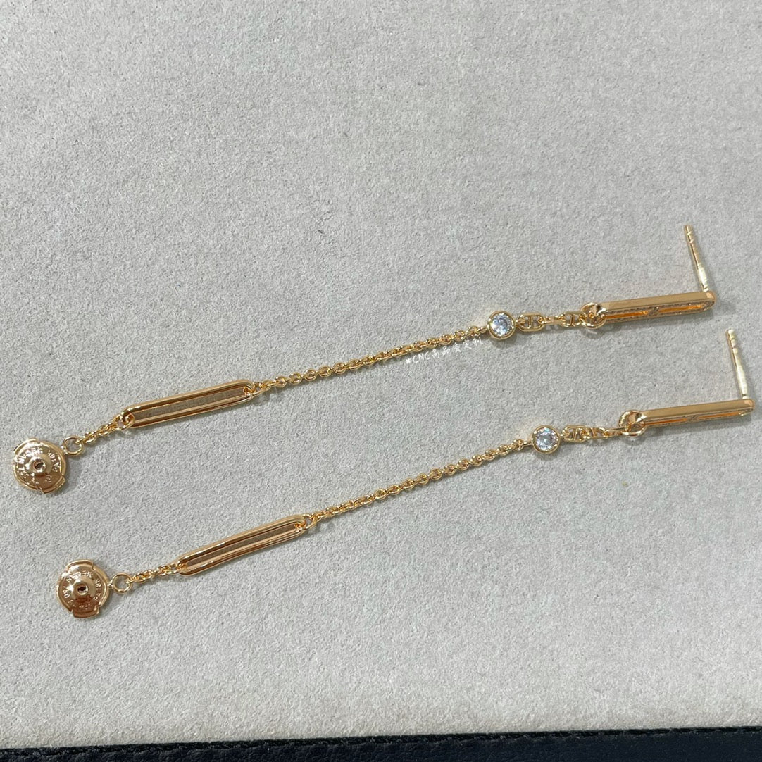 Pomuse CHAINE CHAOS DIAMOND DROP EARRINGS