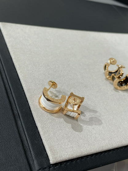 Pomuse ZERO 1 PINK GOLD CERAMIC EARRINGS