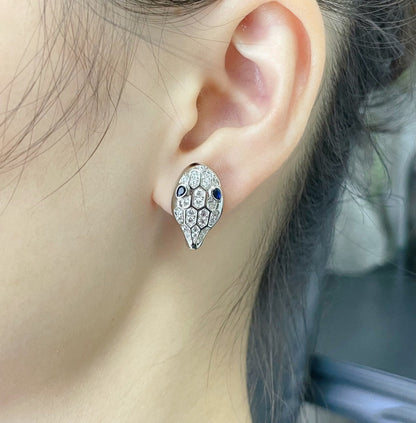 Pomuse SERPENT DIAMOND STUD EARRINGS
