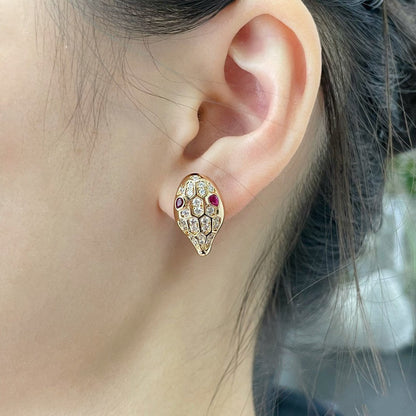 Pomuse SERPENT DIAMOND STUD EARRINGS