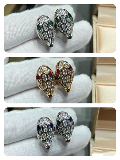 Pomuse SERPENT DIAMOND STUD EARRINGS