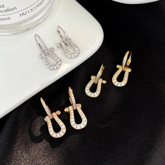 Pomuse FORCE 10 FULL DIAMOND DROP EARRINGS MEDIUM MODEL