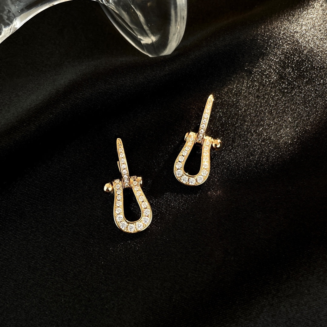 Pomuse FORCE 10 FULL DIAMOND DROP EARRINGS MEDIUM MODEL