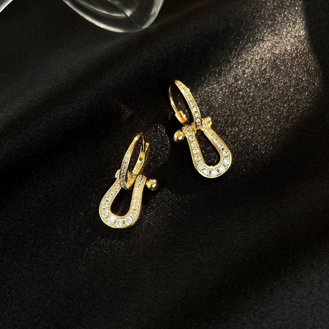 Pomuse FORCE 10 FULL DIAMOND DROP EARRINGS MEDIUM MODEL