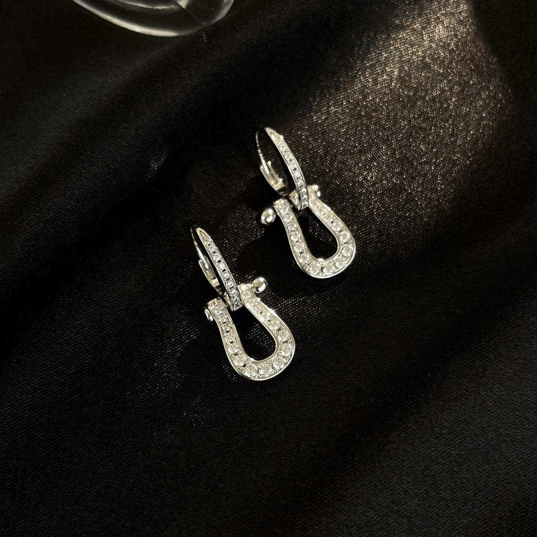 Pomuse FORCE 10 FULL DIAMOND DROP EARRINGS MEDIUM MODEL
