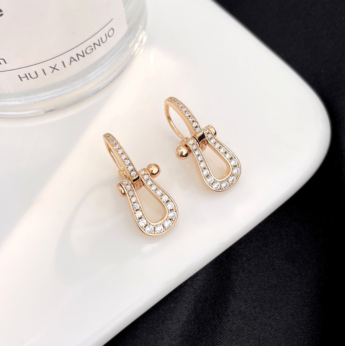 Pomuse FORCE 10 FULL DIAMOND DROP EARRINGS MEDIUM MODEL