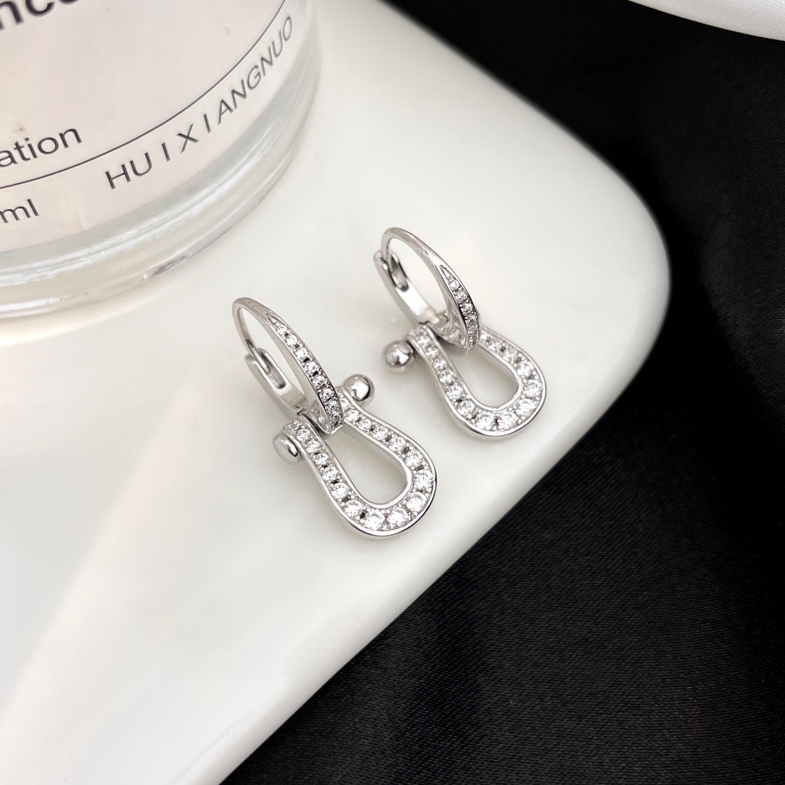 Pomuse FORCE 10 FULL DIAMOND DROP EARRINGS MEDIUM MODEL