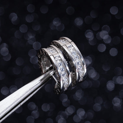 Pomuse ZERO 1 MINI SILVER DIAMOND EARRINGS
