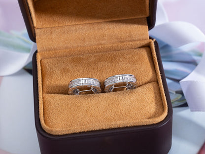 Pomuse ZERO 1 MINI SILVER DIAMOND EARRINGS