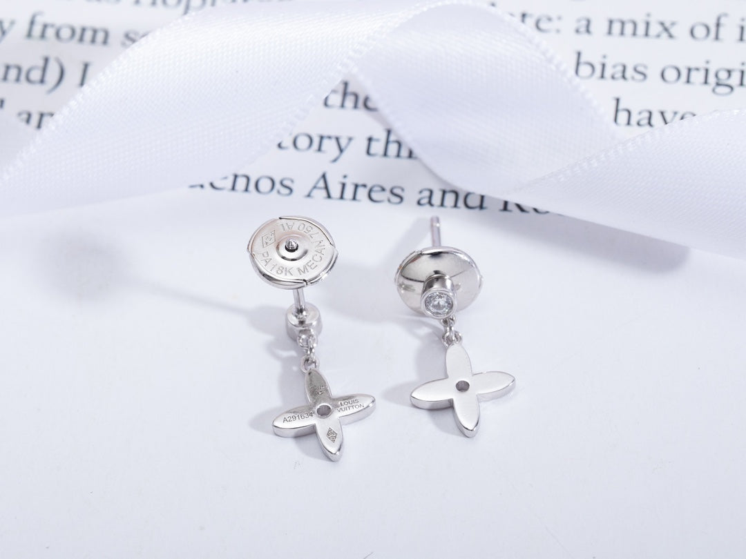Pomuse VIDYLLE SILVER DIAMOND MINI DROP EARRINGS