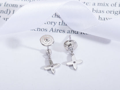 Pomuse VIDYLLE SILVER DIAMOND MINI DROP EARRINGS