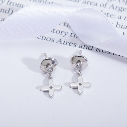 Pomuse VIDYLLE SILVER DIAMOND MINI DROP EARRINGS