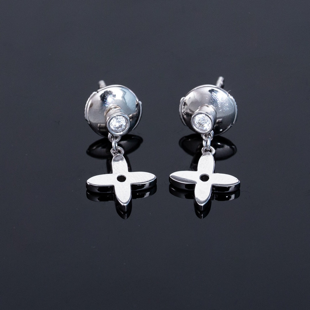 Pomuse VIDYLLE SILVER DIAMOND MINI DROP EARRINGS