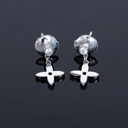 Pomuse VIDYLLE SILVER DIAMOND MINI DROP EARRINGS