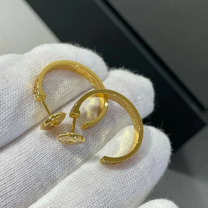 Pomuse LOVE DIAMOND GOLD HOOP EARRINGS