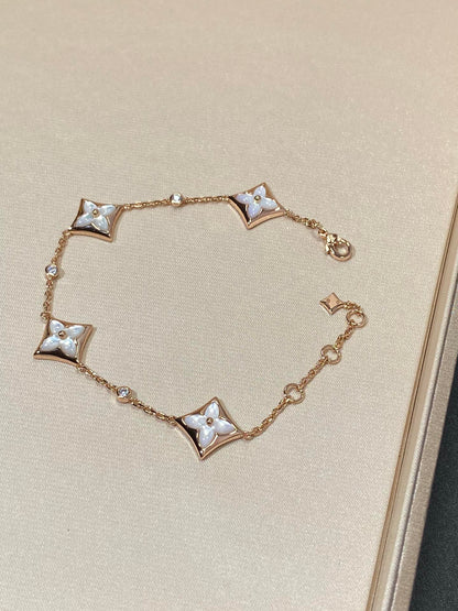 Pomuse STAR 4 MOTIF MOP DIAMOND PINK GOLD BRACELET