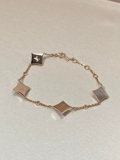 Pomuse STAR 4 MOTIF MOP DIAMOND PINK GOLD BRACELET