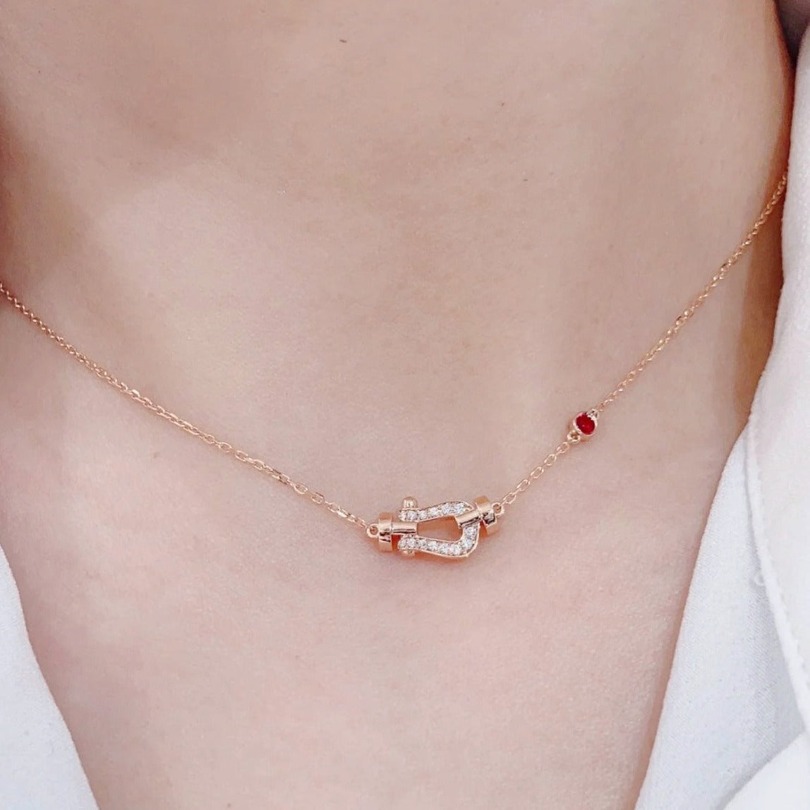 Pomuse FORCE 10 DIAMOND PINK GOLD NECKLACE