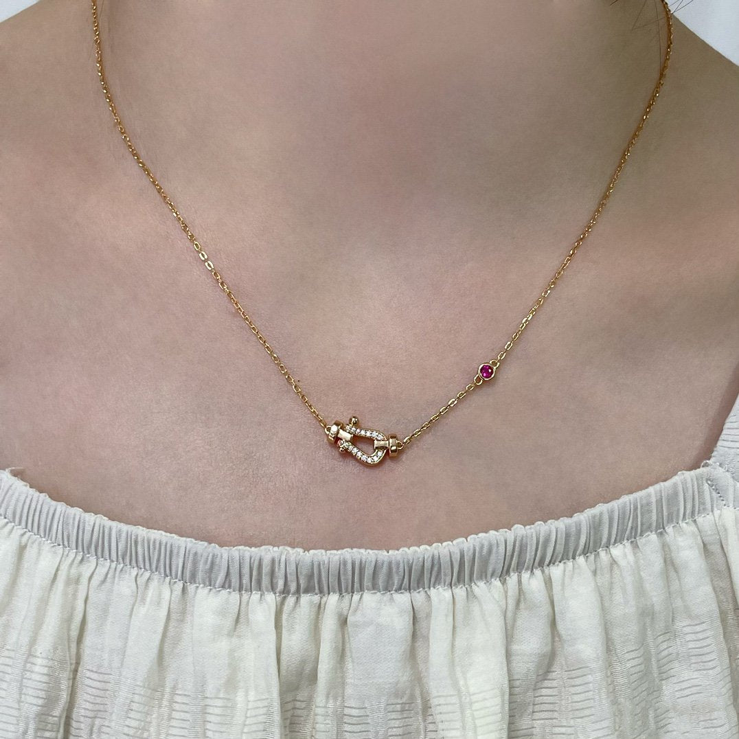 Pomuse FORCE 10 DIAMOND PINK GOLD NECKLACE
