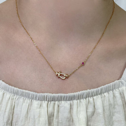 Pomuse FORCE 10 DIAMOND PINK GOLD NECKLACE