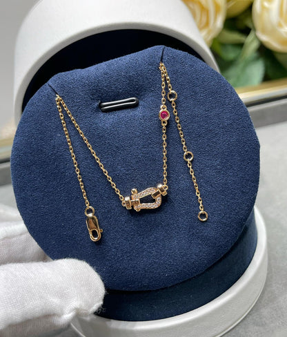 Pomuse FORCE 10 DIAMOND PINK GOLD NECKLACE