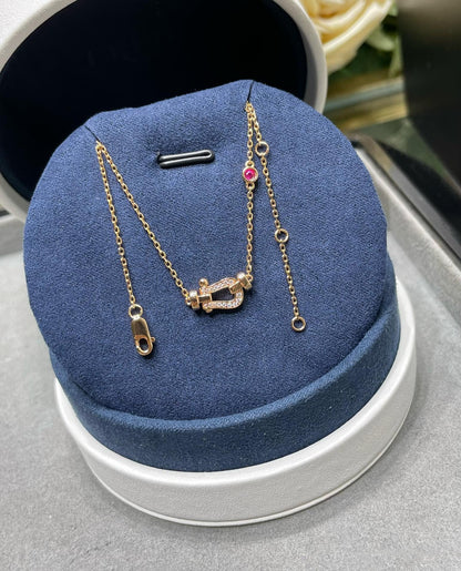 Pomuse FORCE 10 DIAMOND PINK GOLD NECKLACE