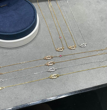 Pomuse FORCE 10 DIAMOND PINK GOLD NECKLACE