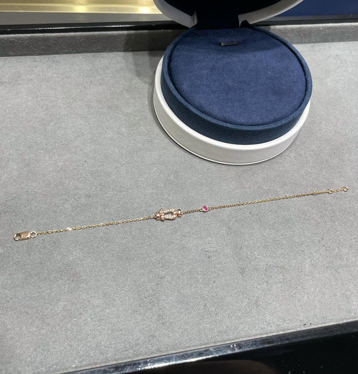 Pomuse FORCE 10 DIAMOND CHAIN LINK PINK GOLD BRACELET